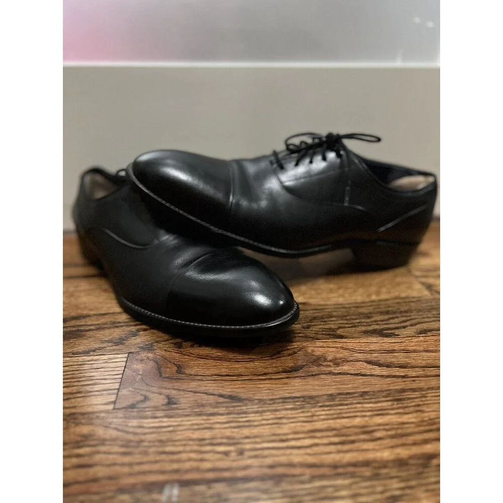 Johnston Murphy Mens Black Leather Dress Shoes Size 11.5 Used Couple Of Times